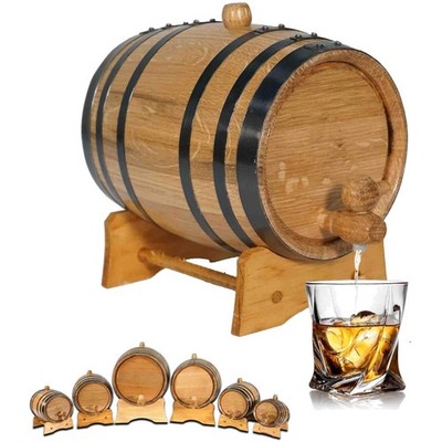 2L Mini Oak Aging Barrel with Stand & Spigot - Perfect for Craft Spirits