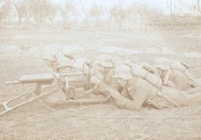 RPPC WWI German Soldiers Machine Gun Helmet Bayonet Real Photo Postcard