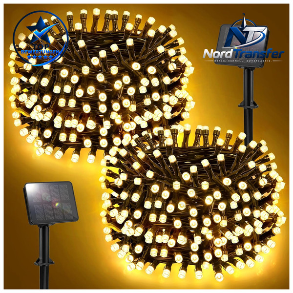 Solar Lichterkette AußEn 100LED 10M Wetterfest 8 Modi IP44 Wasserdicht 2 StüCk-image