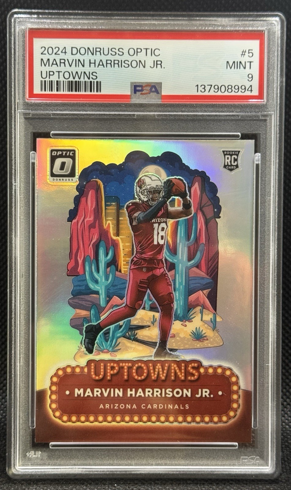 2024 Panini Donruss Optic Uptowns Marvin Harrison Jr. #5 (RC) Case Hit SSP PSA 9