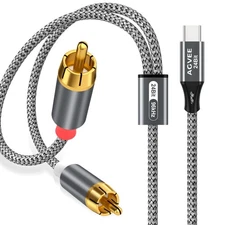 6.6ft 24-bit/96kHZ USB C to RCA Audio Cable, Type C to 2RCA Jack Male Y Split...