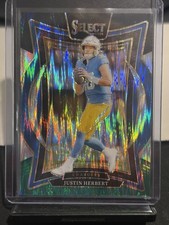2024 Panini Select Justin Herbert Concourse Black and Green Shock #41 Chargers