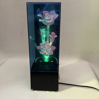 VTG 1988 Fiber Optic Color Changing Flower Lamp Light & Music Box - Works