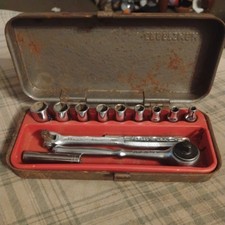 Vintage Craftsman 1/4” Drive Socket Set In Original Tool Tin