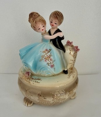 Vintage Josef Originals Dancing Couple Anniversary Waltz Music Box