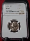 Photo of a 1953-P Jefferson Nickel Proof from an eBay sale
