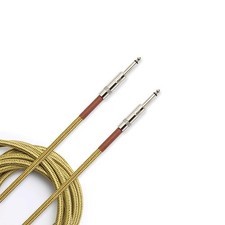 D'Addario PW-BG-15TW Custom Series Braided Instrument Cable, Tweed, 15 Feet