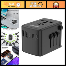 Universal Travel Plug Adapter with 5 USB Ports 3 USB-C - Worldwide Charger for
