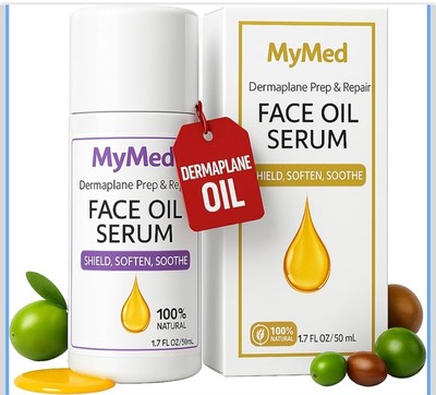 Dermaplane Oil for Smooth Razor Glide, with Squalane & Vitamin E, Face Oil for D