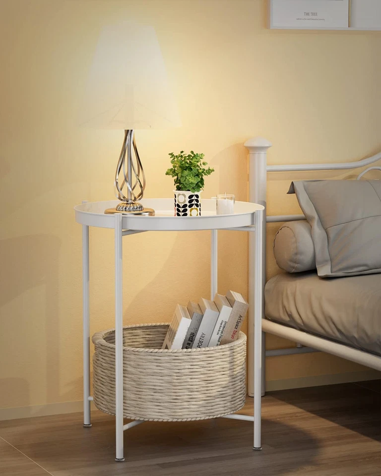 End Table,Folding Metal Side Table Waterproof Small Coffee Table Sofa Side Ta... - Image 2 of 4