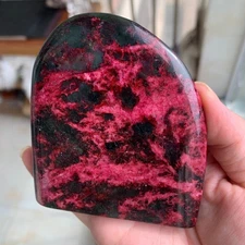 195g Peach Blossom Jade Freeform Gemstone Polished Collection Specimen