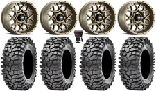 ITP Hurricane 14" Wheels Bronze 30" Roxxzilla 396 Tires Kawasaki Mule Pro FXT