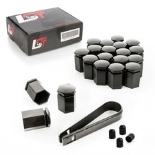 20x Abdeckkappen Radschraubenkappen Radschrauben lang schwarz 17 mm für JAGUAR