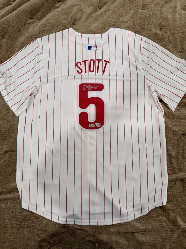 Bryson Stott Philadelphia Phillies Autographed White Nike Replica Jersey Fan UW