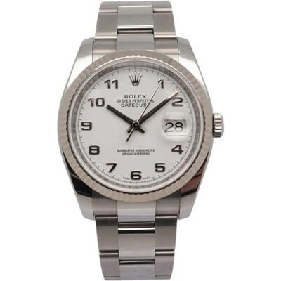 Rolex Datejust Steel 18K White Gold White Dial Watch 116234
