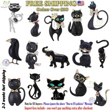 For Black lovers Brooches Cat Animal Pin for Women Kitten Kitty Lapel Gift DIY