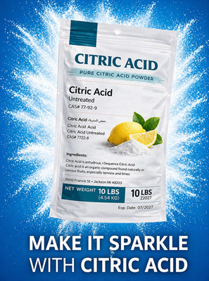 10lb Pure Citric Acid Powder   Bulk -Heavy Cleaning -Non-Food Grade -