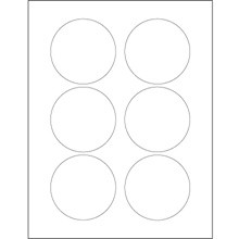3" Glossy White Circle Laser Labels-6 Labels per Sheet-600 per Case