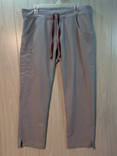 FIGS Women Scrub Pants Large Dark Gray Kade Cargo Drawstring Medical Drawstring