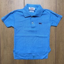 Vintage IZOD Lacoste Toddler Polo Shirt - Blue Short Sleeve Alligator Logo - 2T