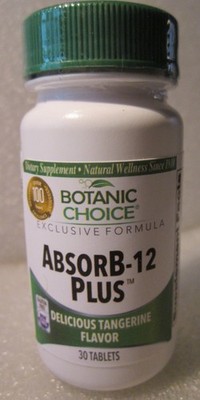 Botanic Choice AbsorB -12 Plus 30 Tablets Tangerine Flavor B6/B12/Folate/Biotin