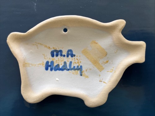 M. A. Hadley Steinzeug Keramik Schwein signiert Wandrelief Ornament Bauernhaus - Bild 2 von 15