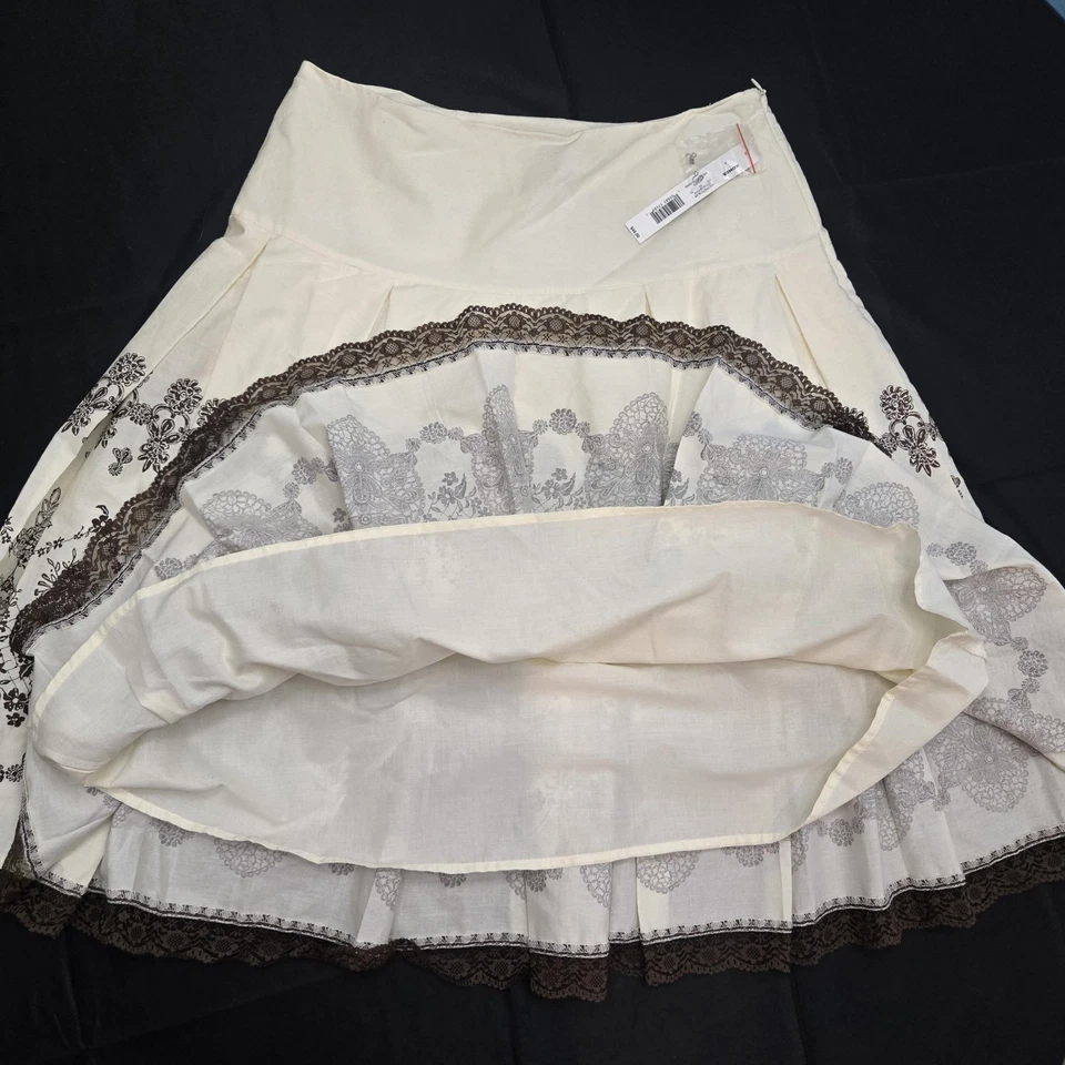 Apt. 9 Women's Cream Pleated Skirt Sz 4 100% Cotton Cottagecore Milkmaid boho - Image 3 of 4