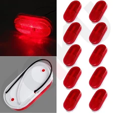 10x 4'' Universal Oval Side Marker Clearance Light 6   Red Truck Trailer RV New