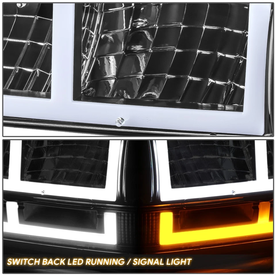 Faros traseros LED DRL negros transparentes para Chevy Blazer S10 1998-2004 en forma de F Foto 4 de 4