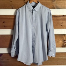 Crown  Ivy Stretch Wrinkle Free Slim Fit Button Up Blue Size L 16-16 1/2 32/33