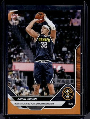2025-26 Topps Now NBA #21 Aaron Gordon Orange Foil #d /25