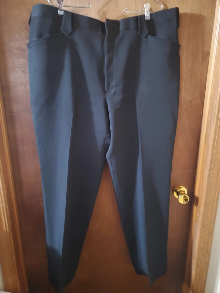 De colección. Pantalones de vestir vaqueros Reed St. James Western Wear para hombre 42X32 negros con frente plano Foto 3 de 4