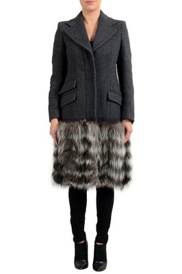 Max Mara Atelier Women's ''DINAR'' Gray Wool Alpaca Fur Coat US 4 IT 38