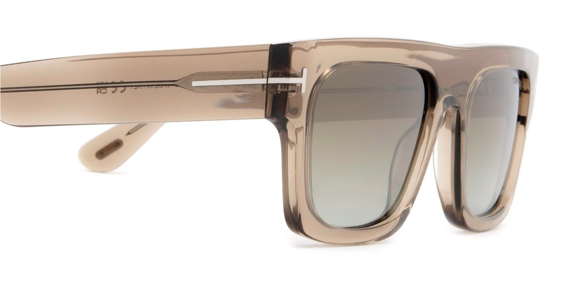 Tom Ford FT0711 Fausto Sunglasses Shiny Transparent Oyster Gradient Brown 53mm image 4