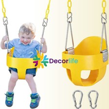 Toddler Swing Baby Outdoor High Back Full Bucket 330lb Capacity w/ Chains Yellow
