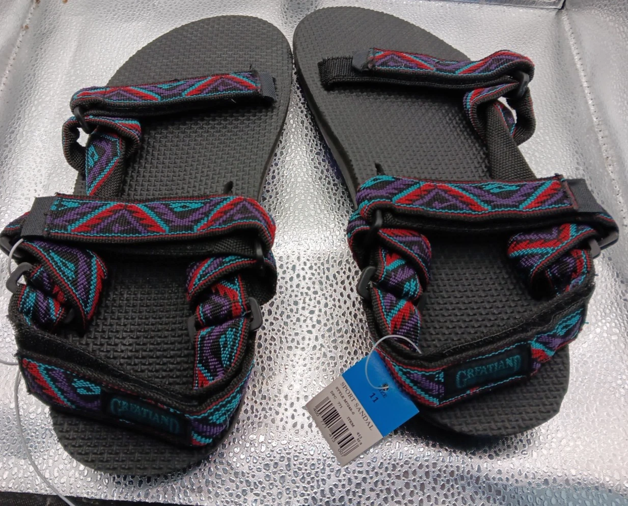 Greenland Sport Sandals Mens Size 11 Black Tribal Strap Outdoor Hiking Beach