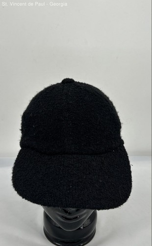 Armani Exchange Black Wool Vintage Made in Italy Knit Beanie Hat Womens One Size