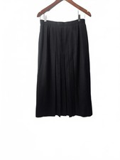 Worthington Vintage Ladies Black Straight Skirt Midi Style Pleated Front
