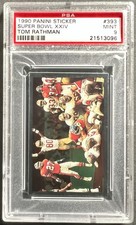 1990 Panini Sticker Super Bowl XXIV Tom Rathman #393 PSA 9 San Francisco 49ers