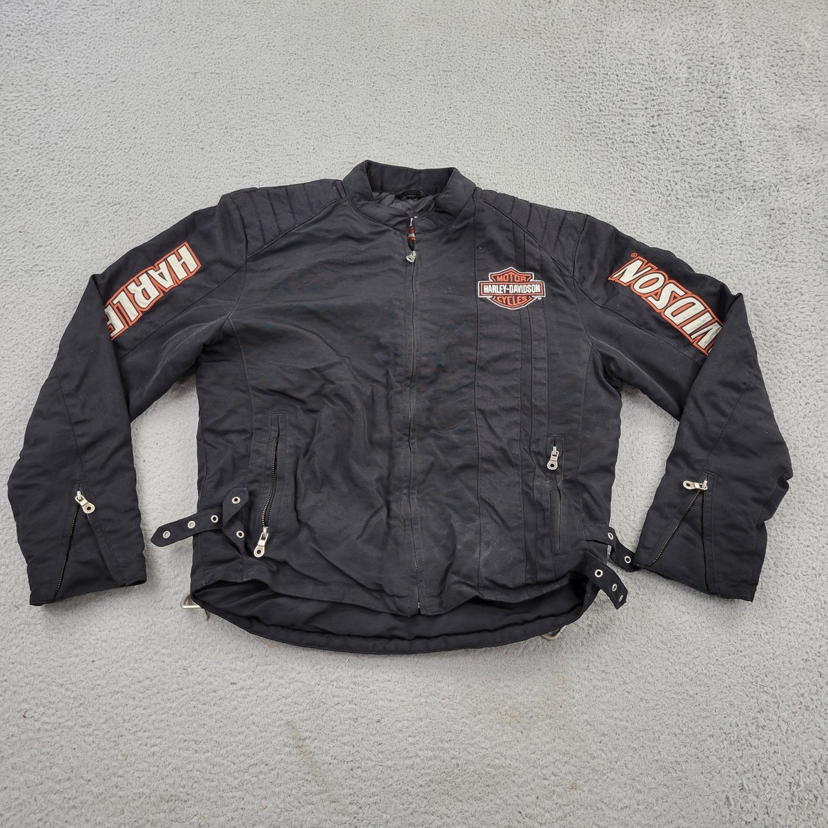 Harley Davidson フルジップジャケット Lサイズ Harley Davidson Motorcycle Jacket Mens Medium Embroidery