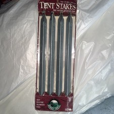Ozark Trail Set of 4 Steel Tent Stakes Made In USA Galvanized Steel 15" Camping
