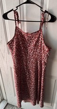 Red And White Floral Dress Medium