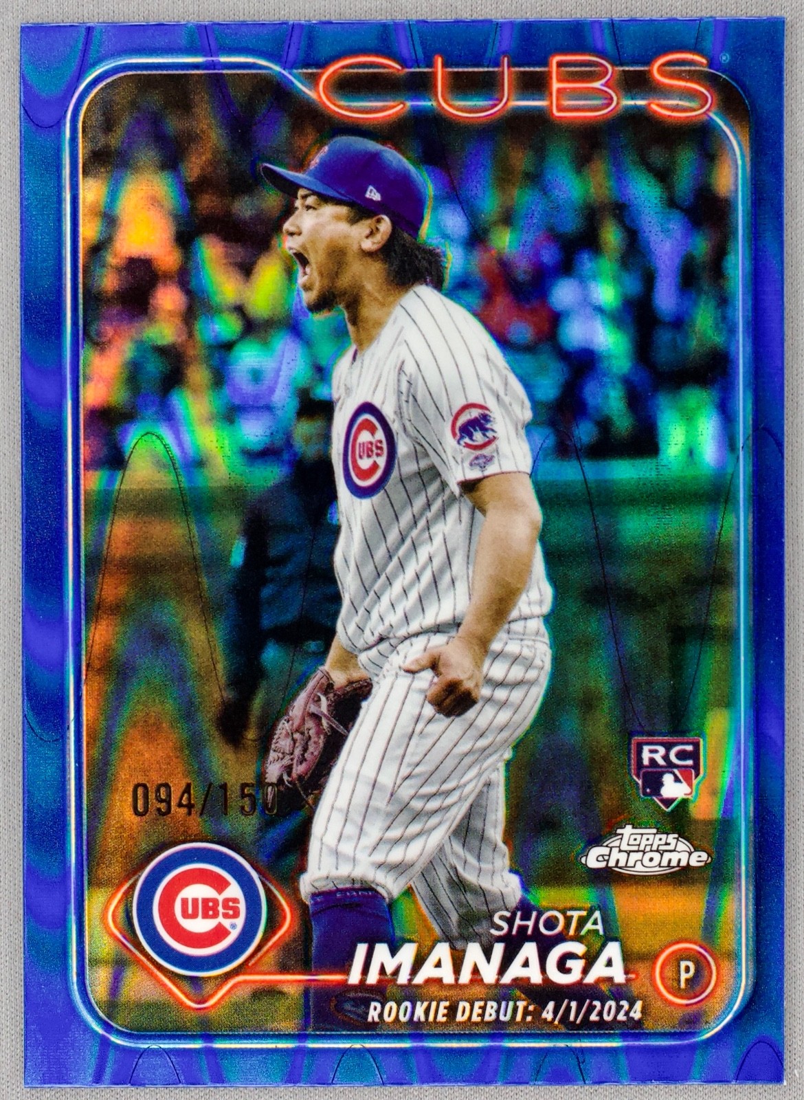 2024 Topps Chrome Update RC Debut Shota Imanaga #USC95 Blue Raywave /150 Cubs