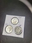 Mercury Dimes  1942 P, 1943 P, 1944 P