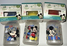 Disney Baby 5oz Baby Bottles Silicone BPA-Free Mickey Mouse 3pc Set Silicone Nip