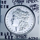 1890 CC BU GEM MORGAN SILVER DOLLAR UNC MS+++ U.S. MINT RARE KEY COIN 6590