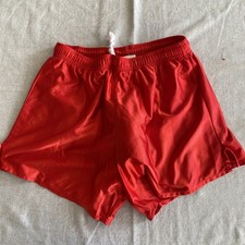 Vintage Van Hemert 80’s 90’s Dazzle Shiny Satin Red Football Shorts Stripe XL