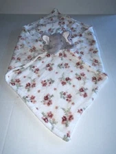 MODERN BABY GREY ELEPHANT FLORAL LARGE SECURITY BLANKET LOVEY B1