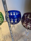 SET 4 BOHEMIAN CZECH Hock Crystal Wine Goblets Multicolor 8.5 inch — photo 7