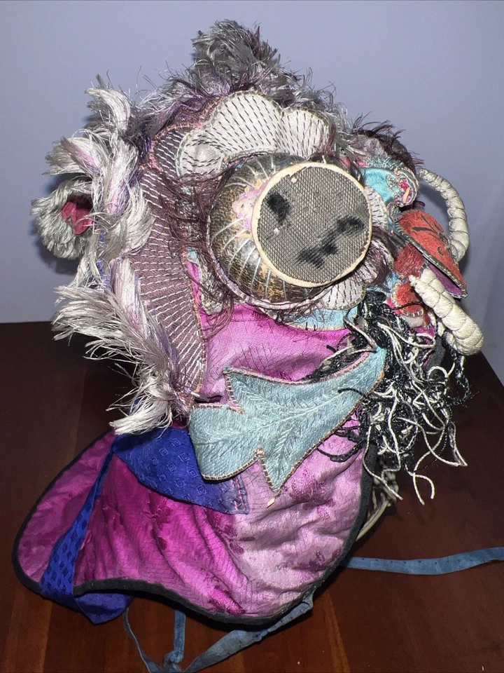 Antique Chinese Silk Embroidered Dragon,Child’s Festival Hat Ornate Handmade  - Image 4 of 4